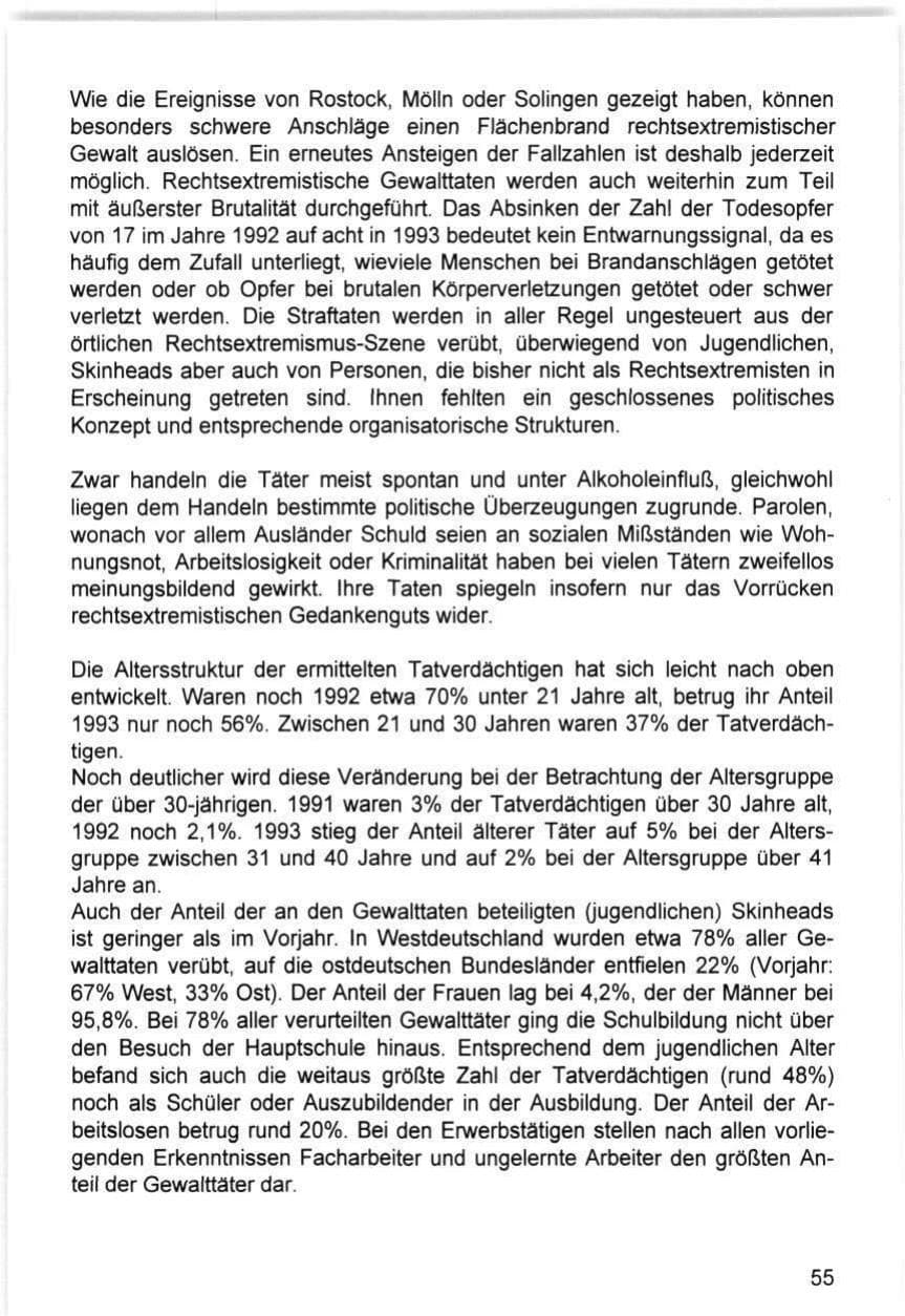 Seite 55 des Verfassungsschutzbericht 1993 Hamburg