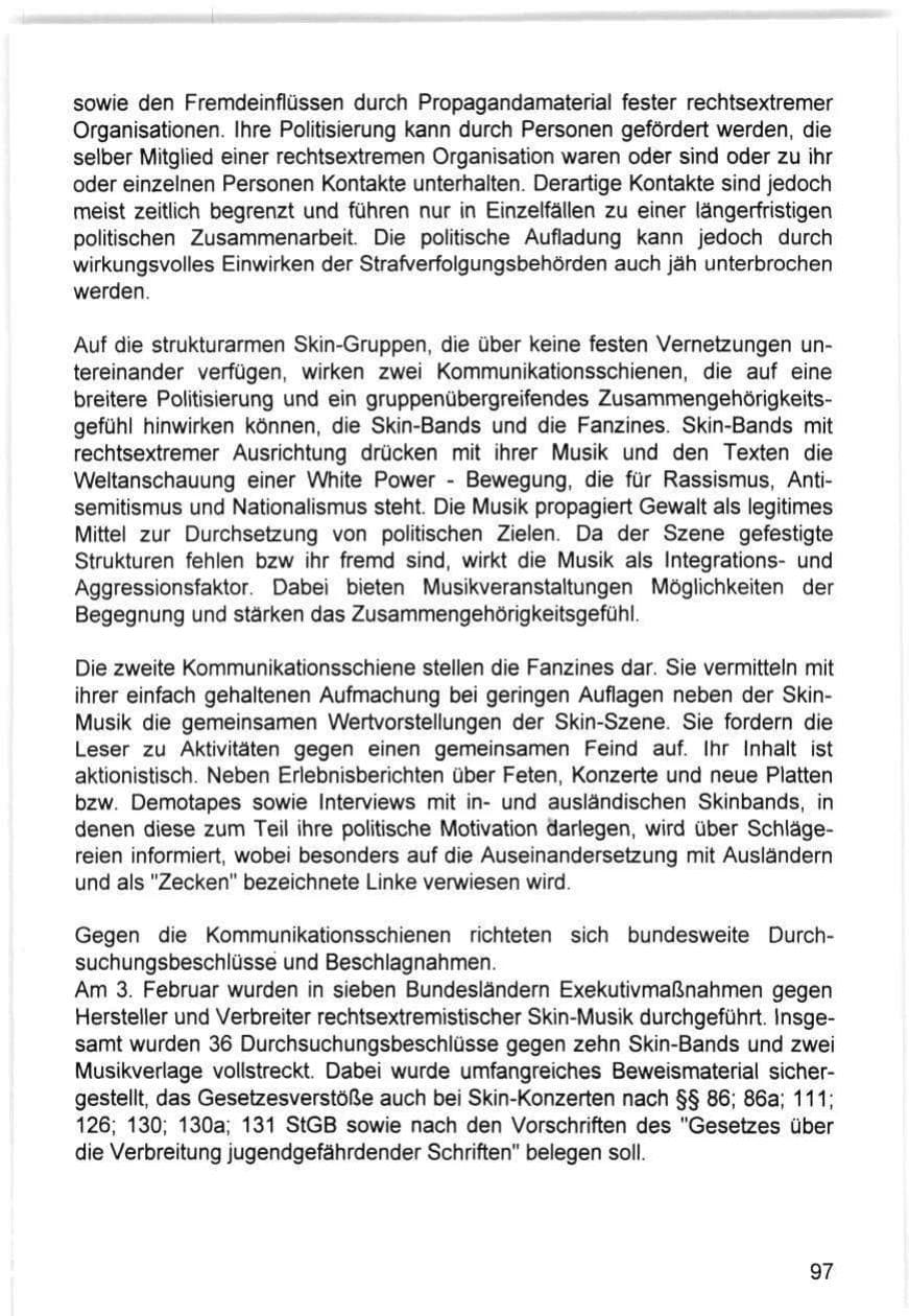 Seite 97 des Verfassungsschutzbericht 1993 Hamburg