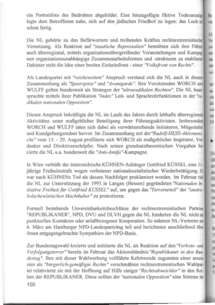 Seite 103 des Verfassungsschutzbericht 1994 Hamburg