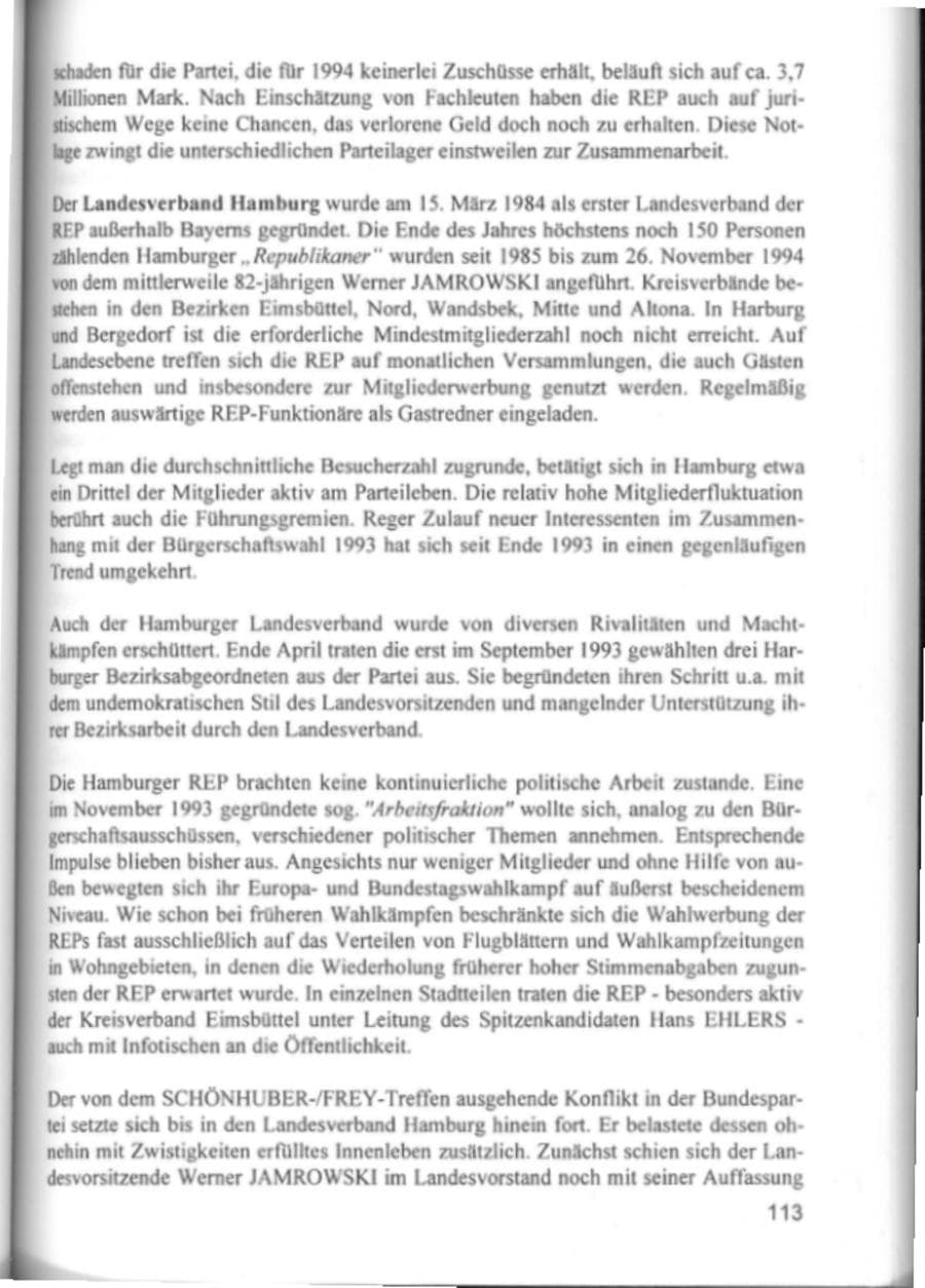 Seite 116 des Verfassungsschutzbericht 1994 Hamburg