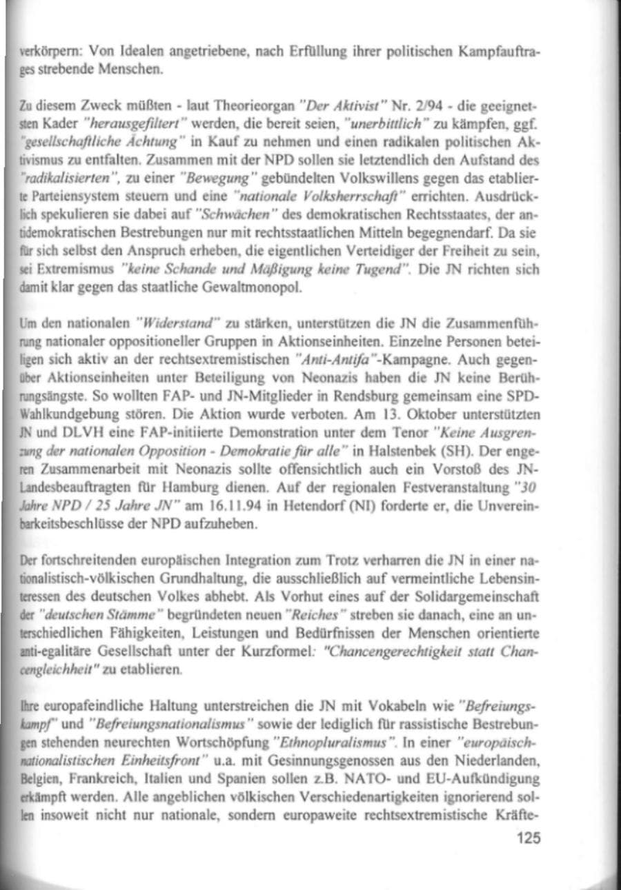Seite 128 des Verfassungsschutzbericht 1994 Hamburg