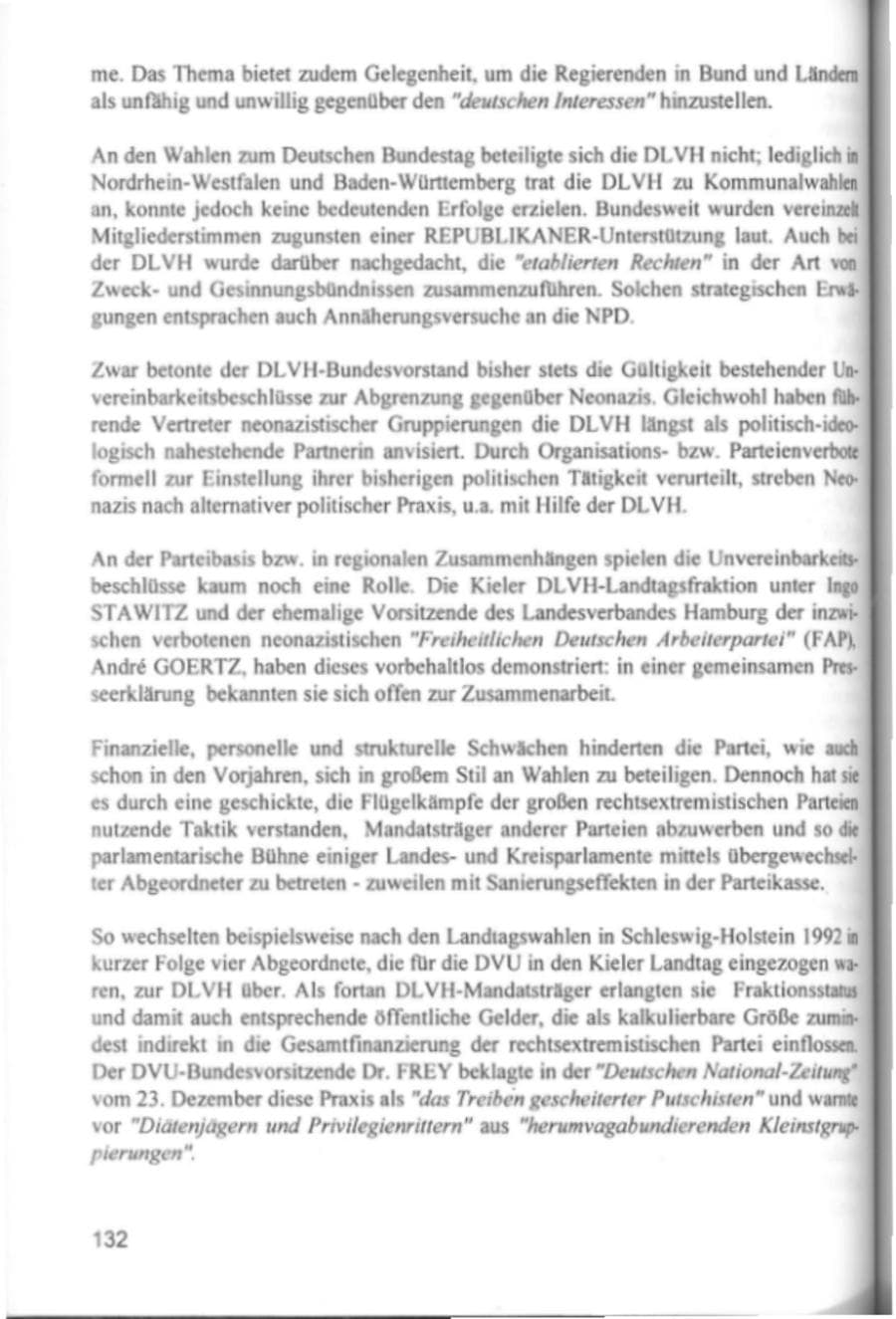 Seite 135 des Verfassungsschutzbericht 1994 Hamburg