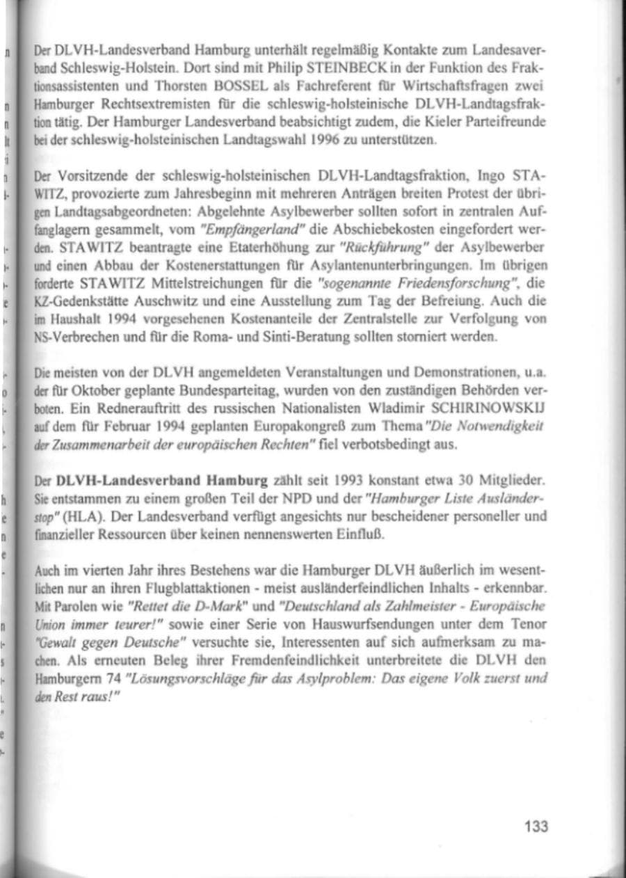 Seite 136 des Verfassungsschutzbericht 1994 Hamburg