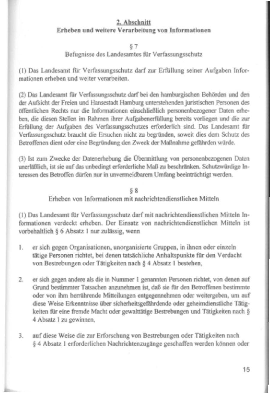 Seite 18 des Verfassungsschutzbericht 1994 Hamburg