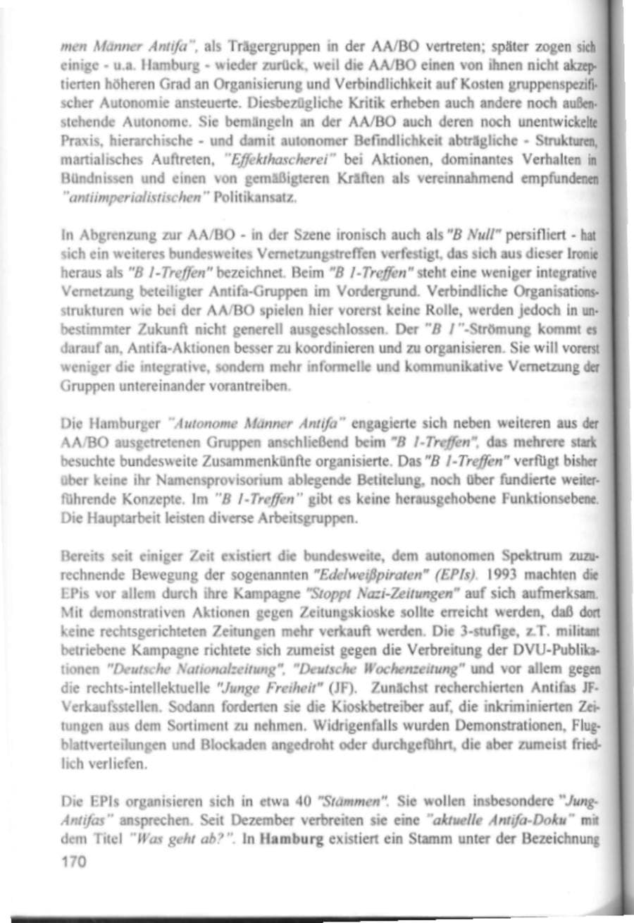 Seite 173 des Verfassungsschutzbericht 1994 Hamburg