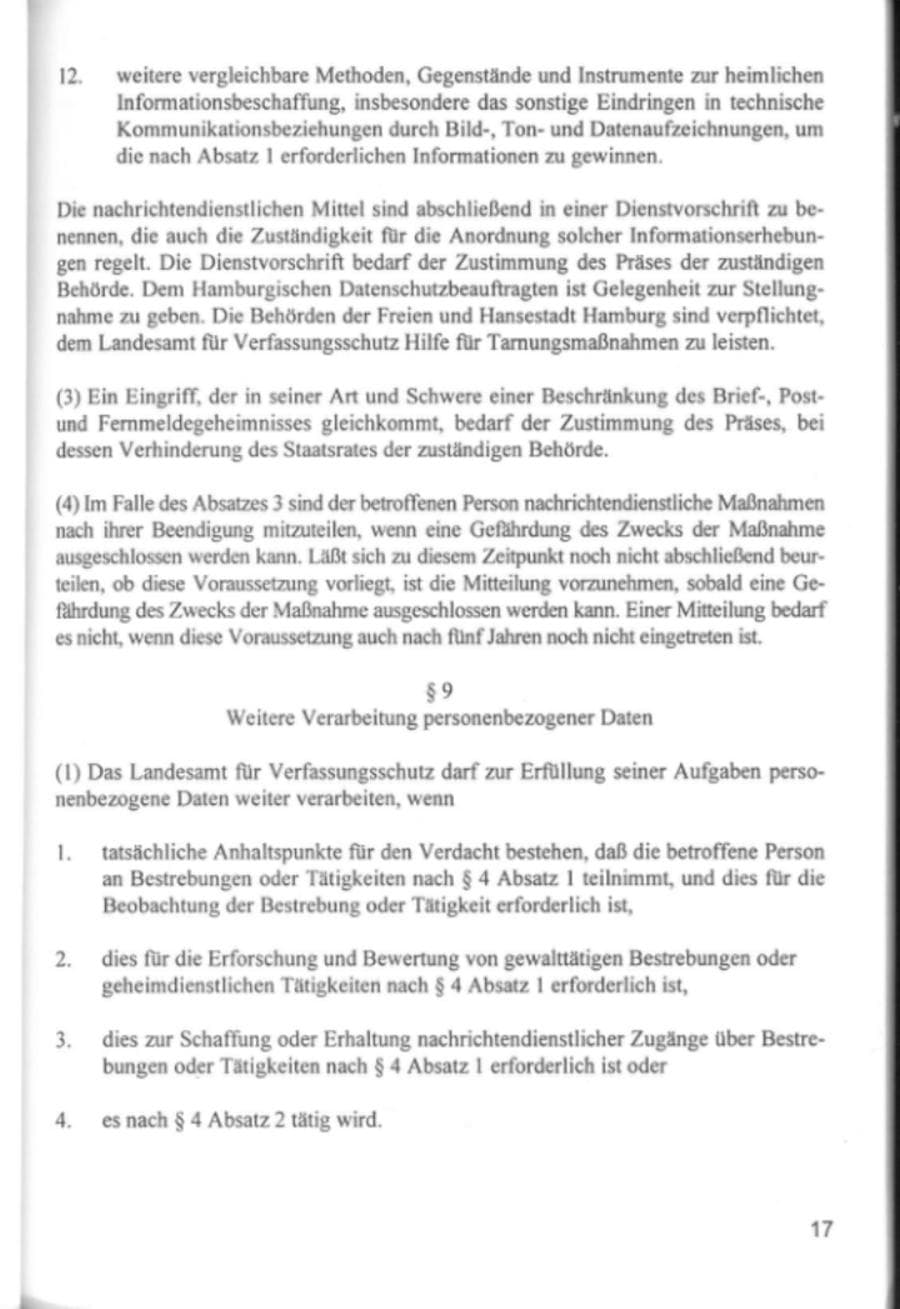 Seite 20 des Verfassungsschutzbericht 1994 Hamburg