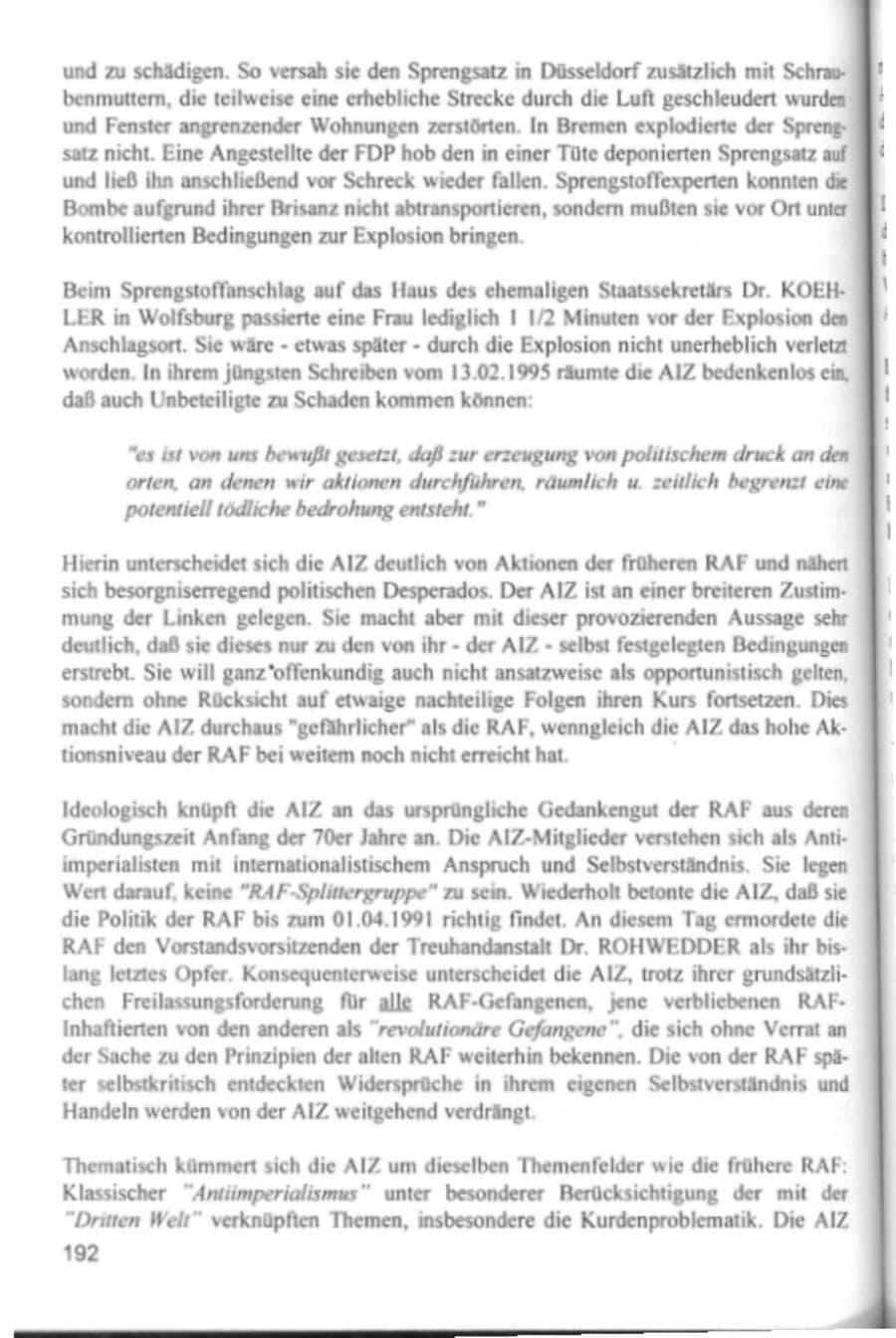 Seite 195 des Verfassungsschutzbericht 1994 Hamburg