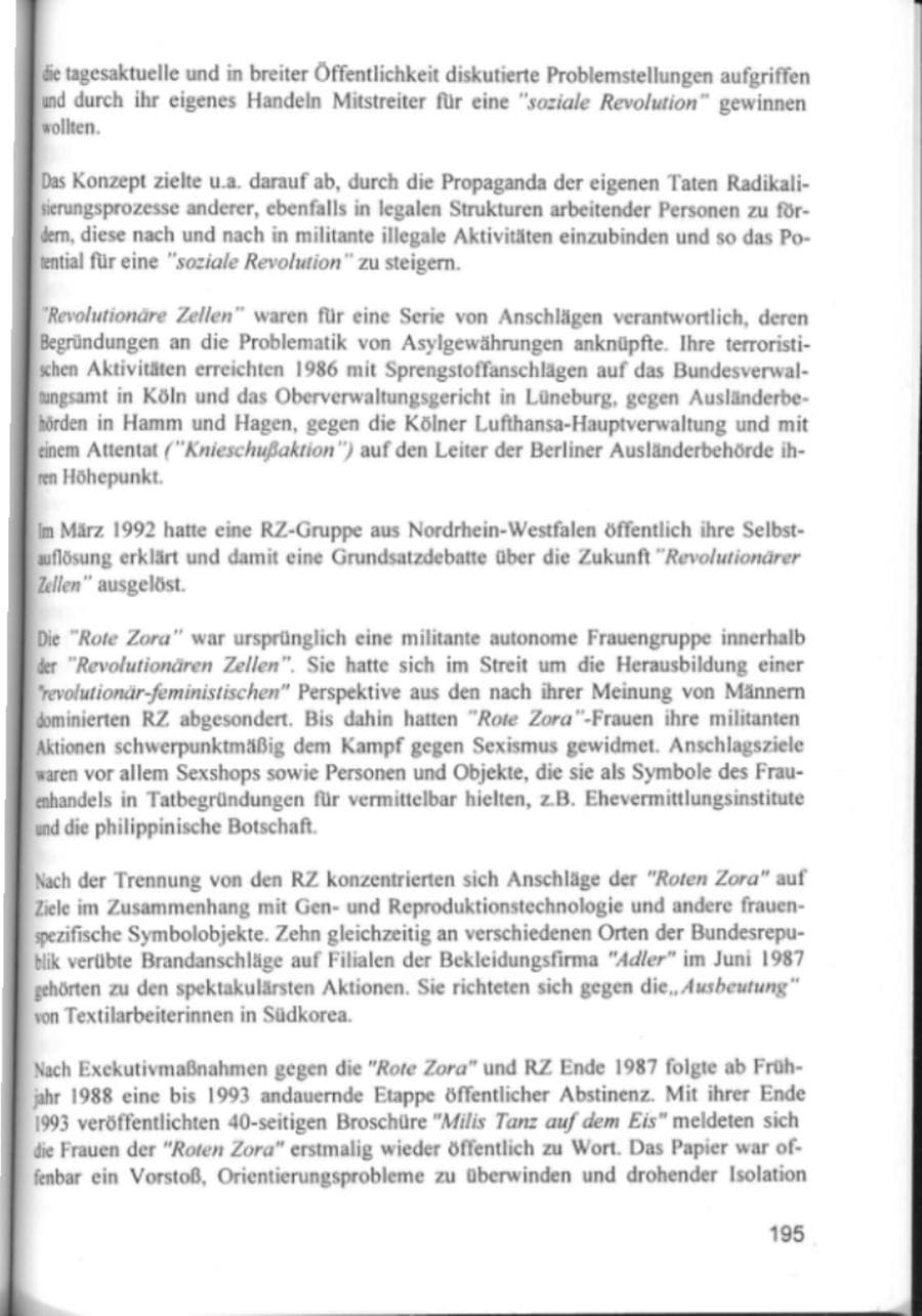 Seite 198 des Verfassungsschutzbericht 1994 Hamburg