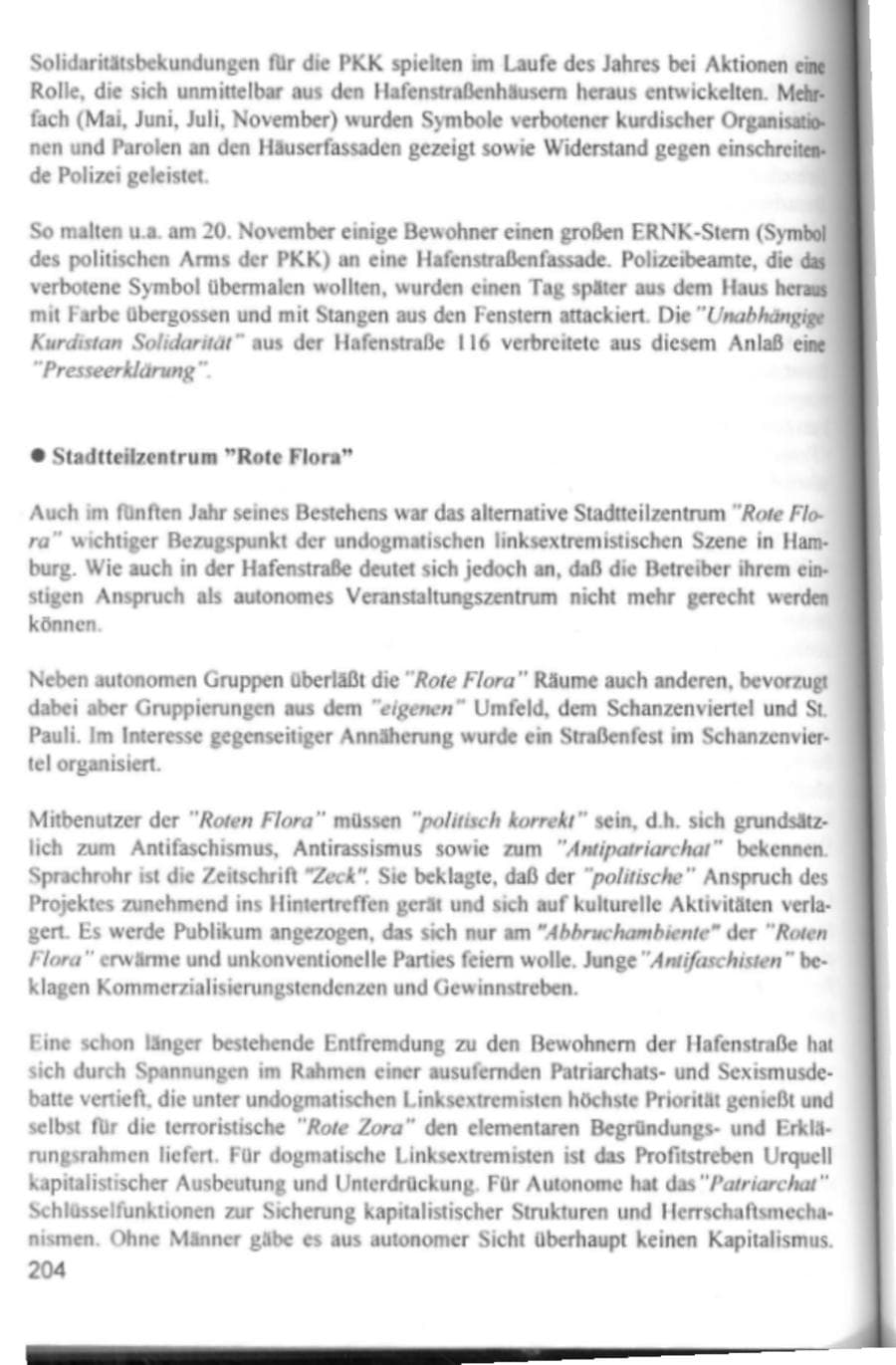 Seite 207 des Verfassungsschutzbericht 1994 Hamburg