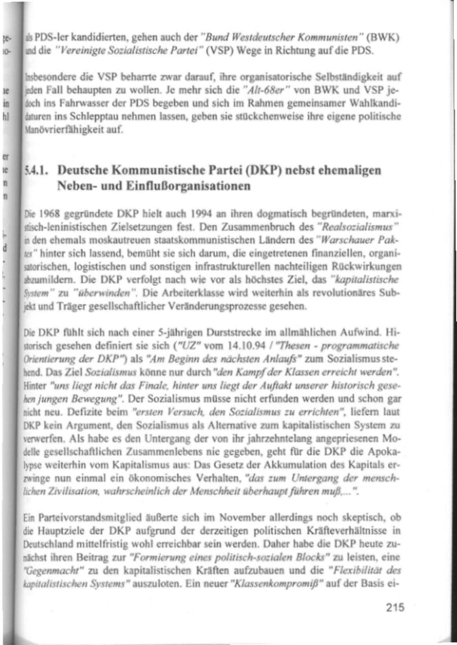 Seite 218 des Verfassungsschutzbericht 1994 Hamburg