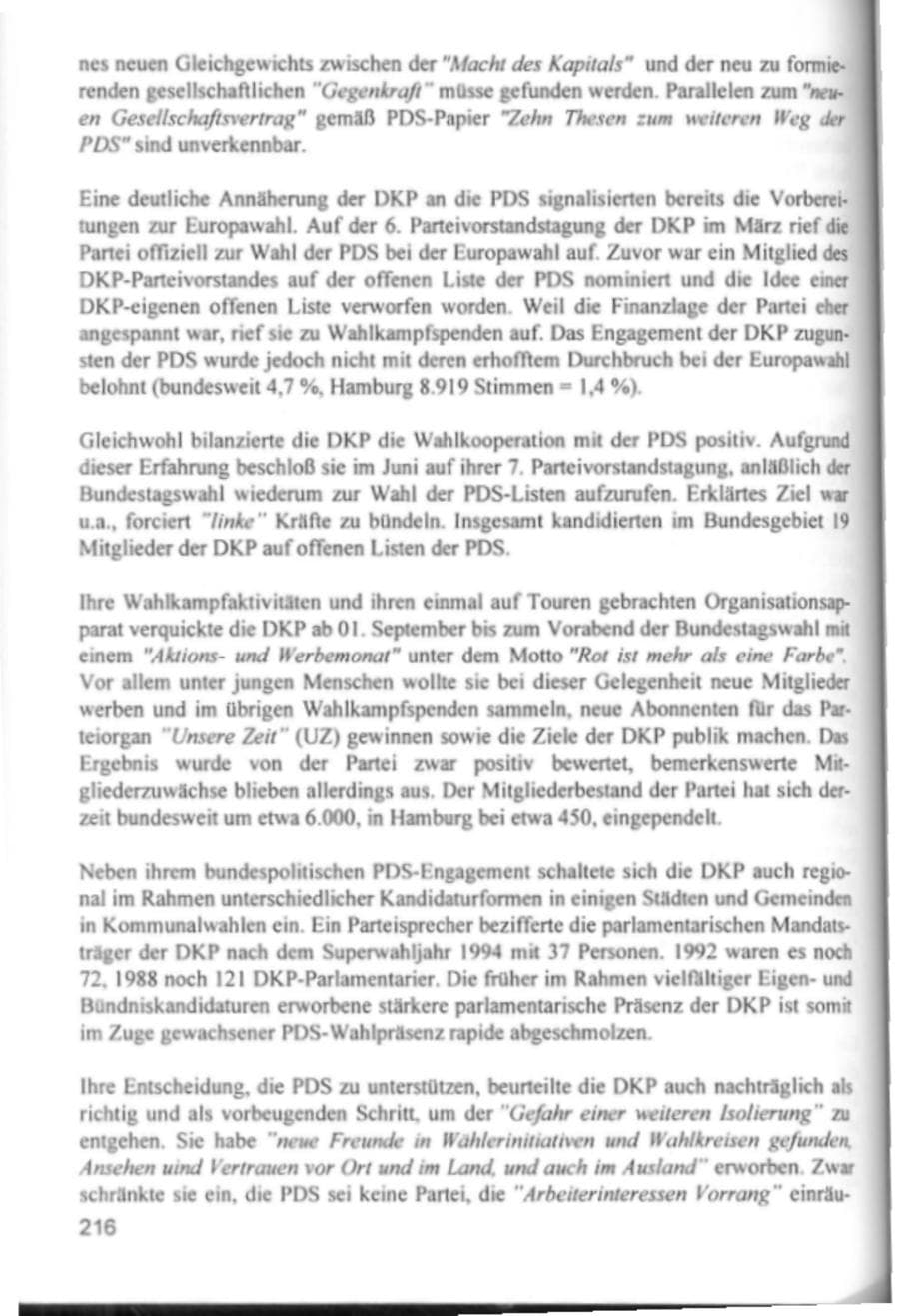 Seite 219 des Verfassungsschutzbericht 1994 Hamburg