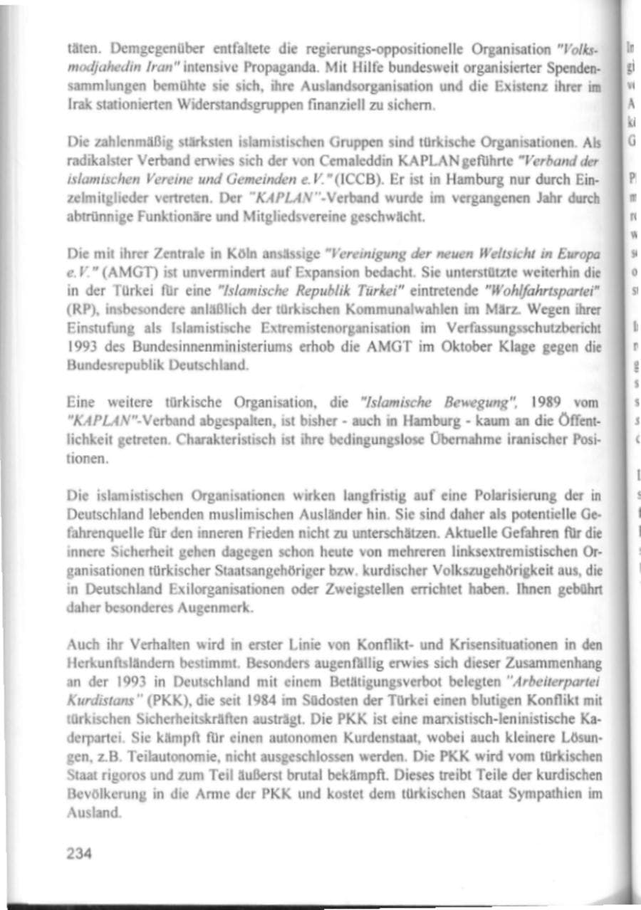Seite 237 des Verfassungsschutzbericht 1994 Hamburg