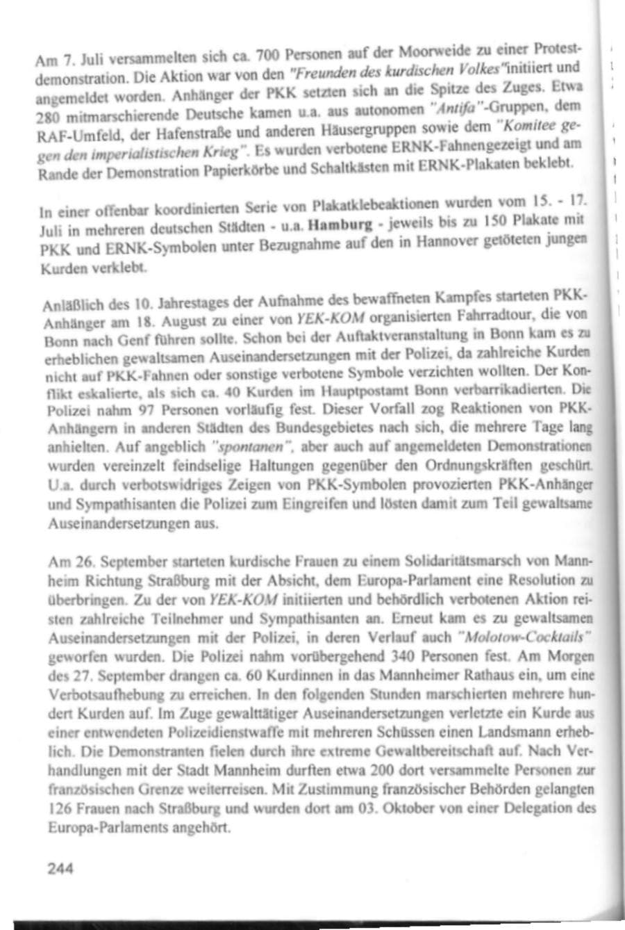 Seite 247 des Verfassungsschutzbericht 1994 Hamburg