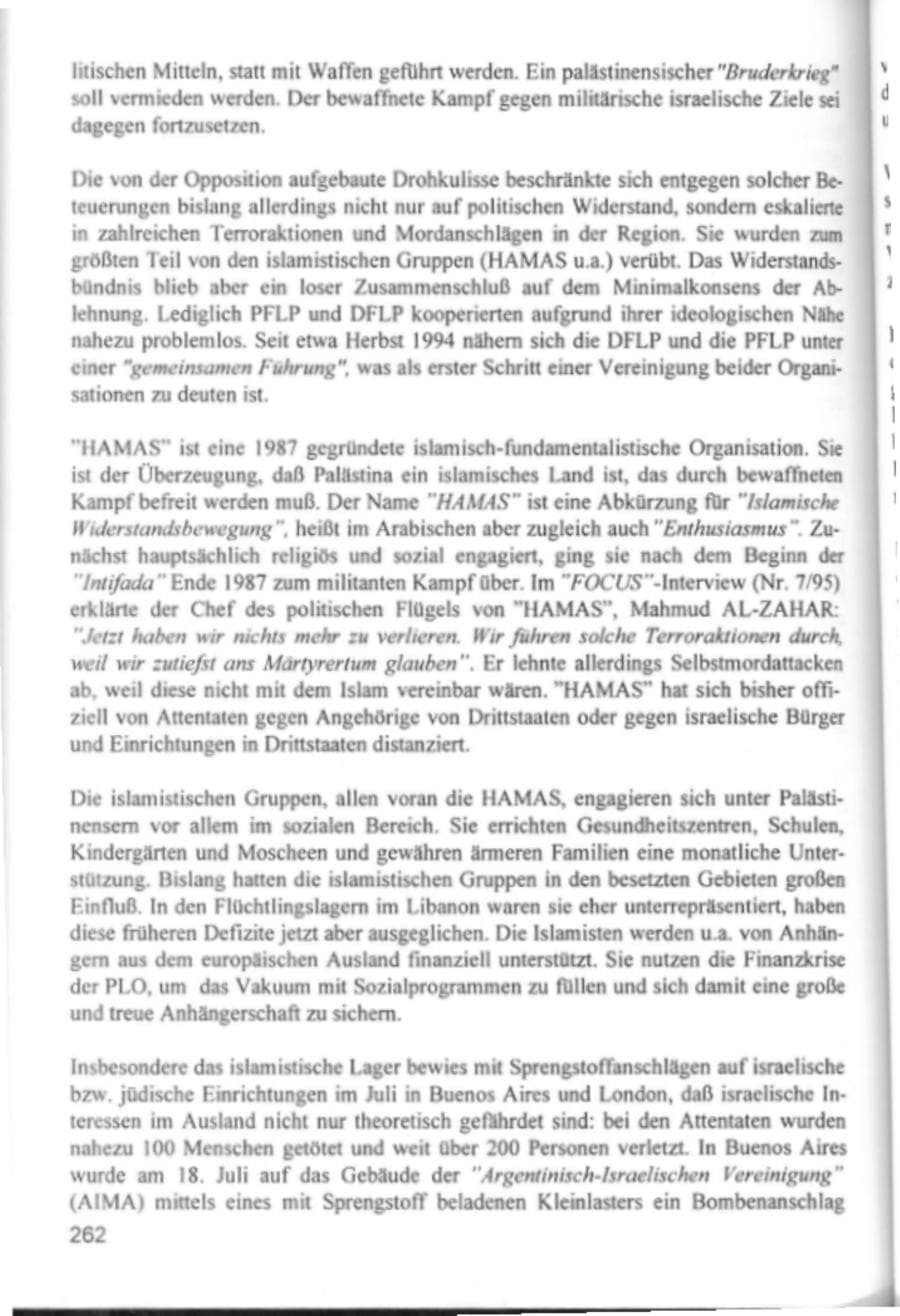 Seite 265 des Verfassungsschutzbericht 1994 Hamburg
