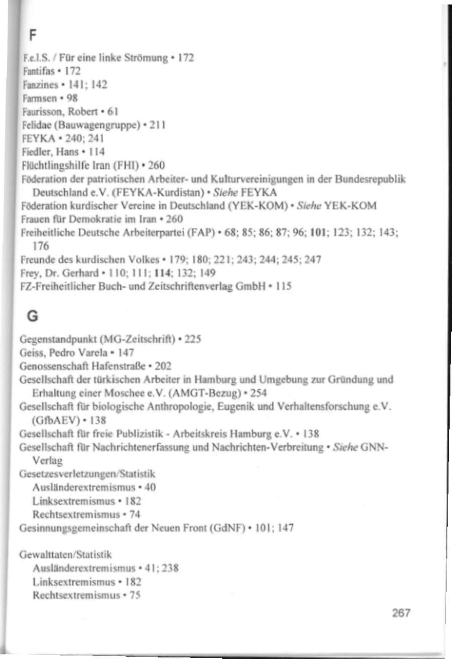 Seite 270 des Verfassungsschutzbericht 1994 Hamburg