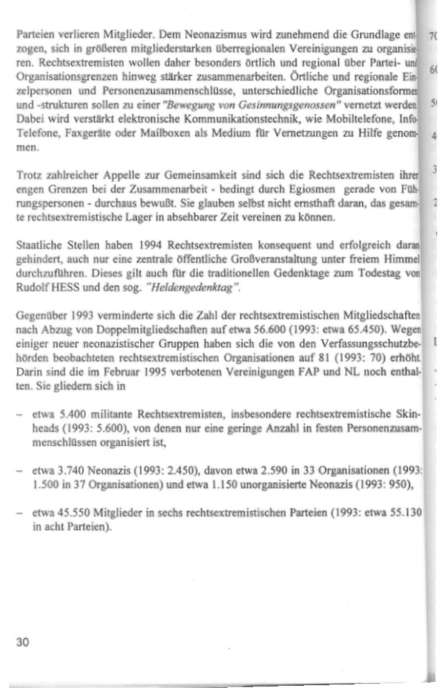 Seite 33 des Verfassungsschutzbericht 1994 Hamburg