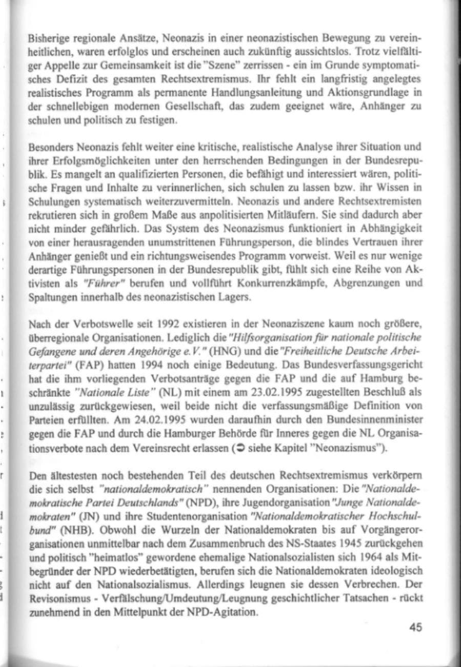 Seite 48 des Verfassungsschutzbericht 1994 Hamburg