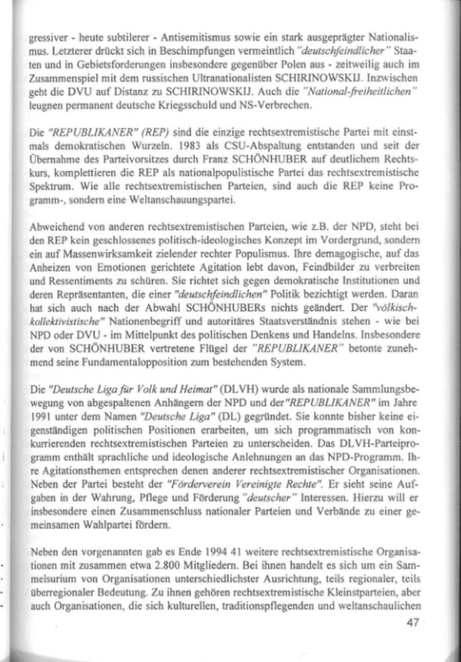 Seite 50 des Verfassungsschutzbericht 1994 Hamburg