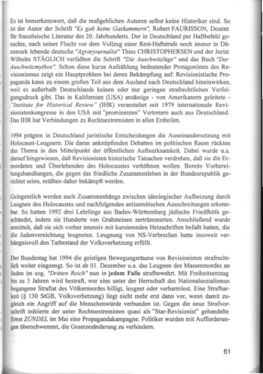 Seite 64 des Verfassungsschutzbericht 1994 Hamburg