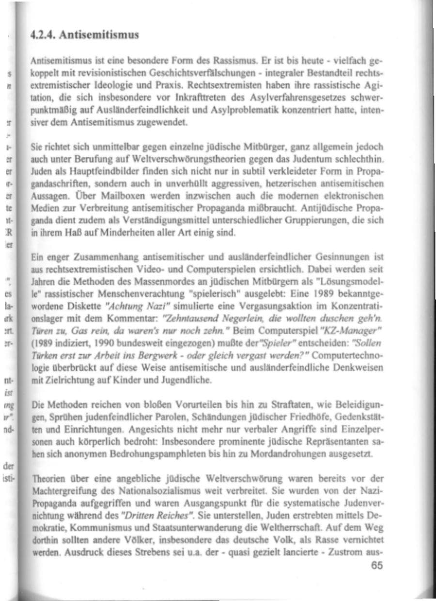 Seite 68 des Verfassungsschutzbericht 1994 Hamburg