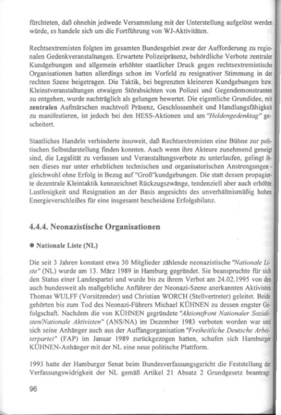 Seite 99 des Verfassungsschutzbericht 1994 Hamburg