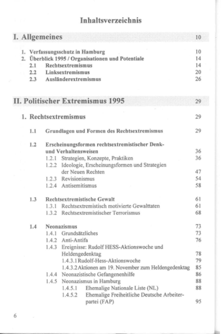 Seite 11 des Verfassungsschutzbericht 1995 Hamburg