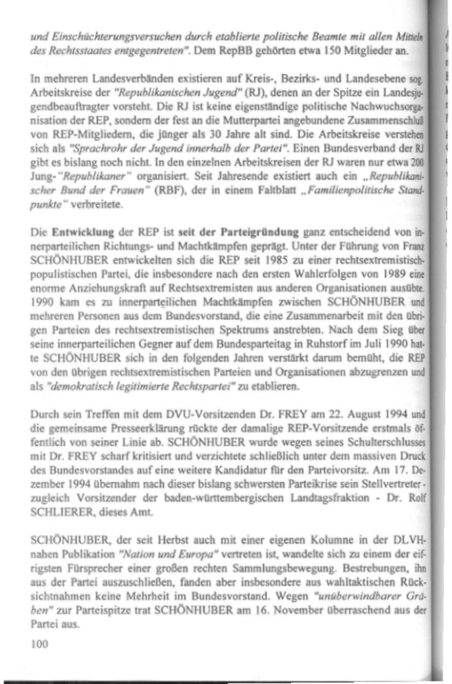 Seite 105 des Verfassungsschutzbericht 1995 Hamburg