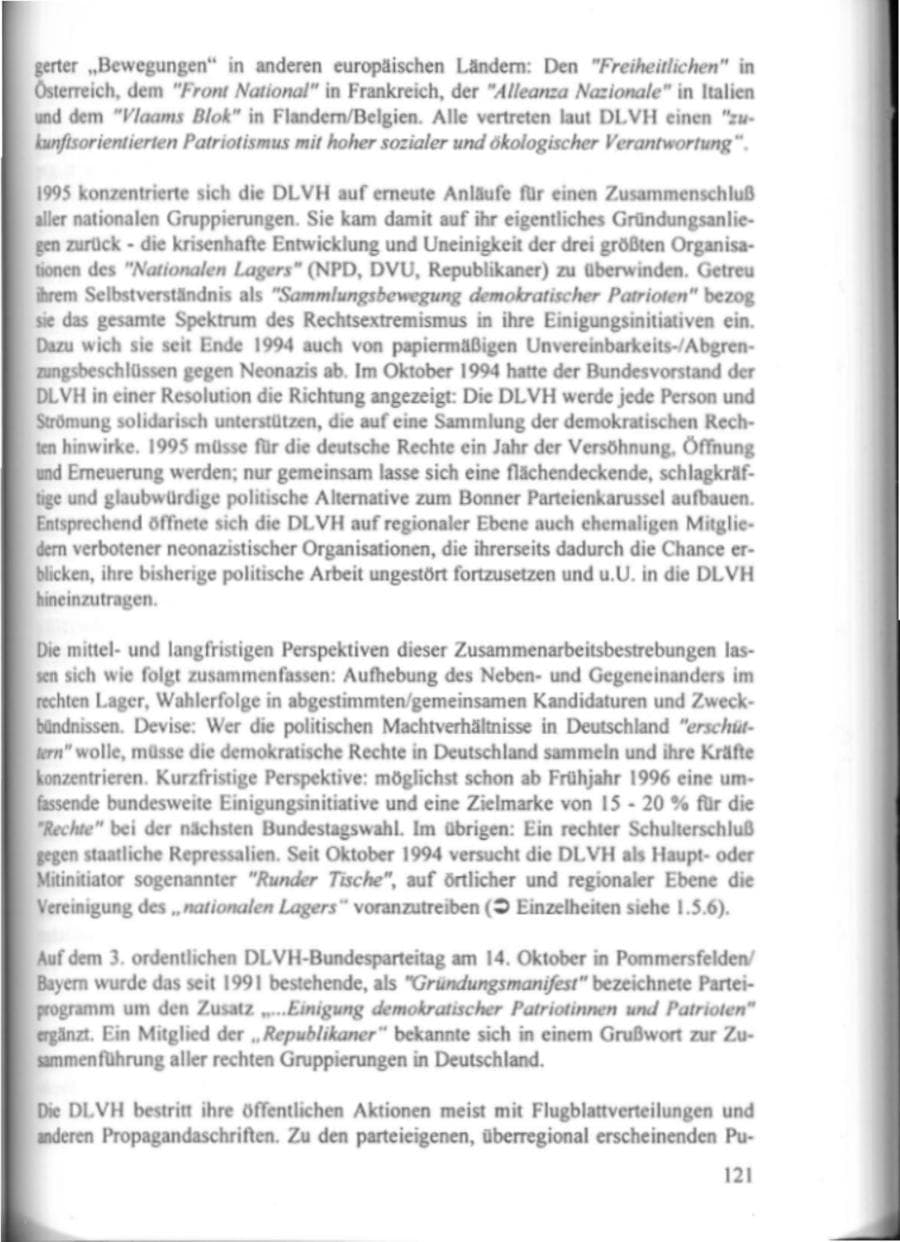 Seite 126 des Verfassungsschutzbericht 1995 Hamburg
