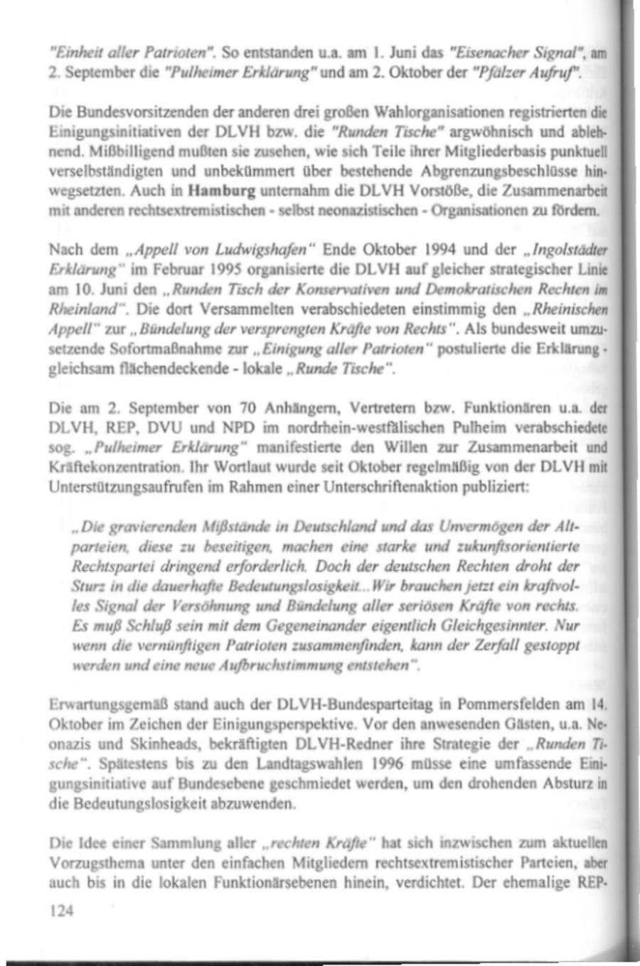 Seite 129 des Verfassungsschutzbericht 1995 Hamburg