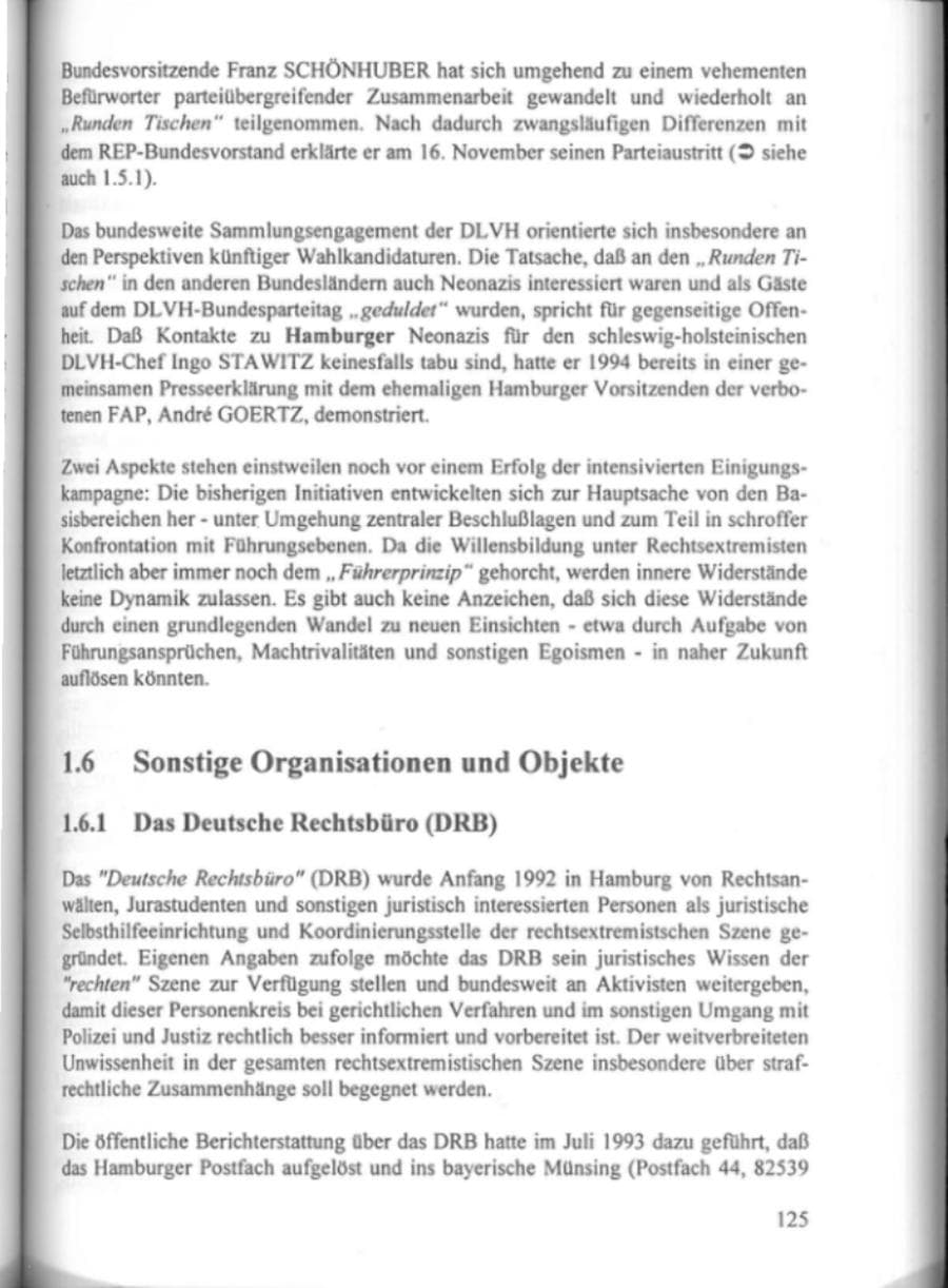Seite 130 des Verfassungsschutzbericht 1995 Hamburg