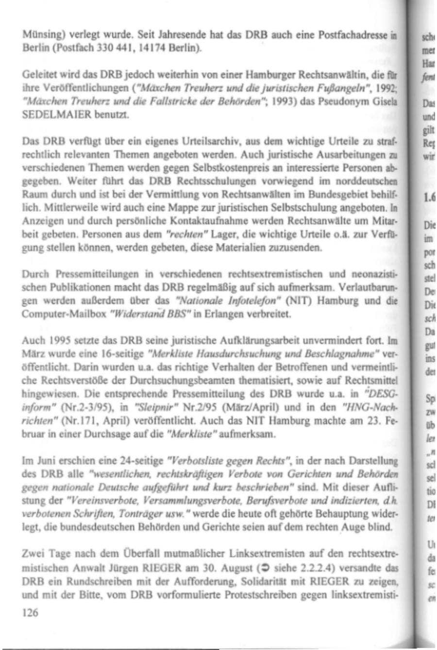 Seite 131 des Verfassungsschutzbericht 1995 Hamburg