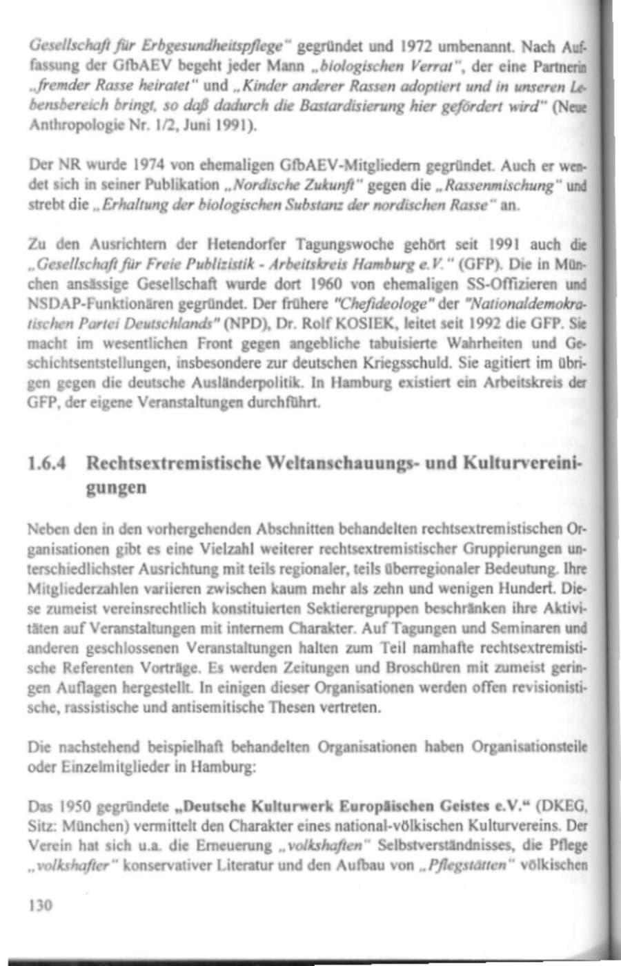 Seite 135 des Verfassungsschutzbericht 1995 Hamburg