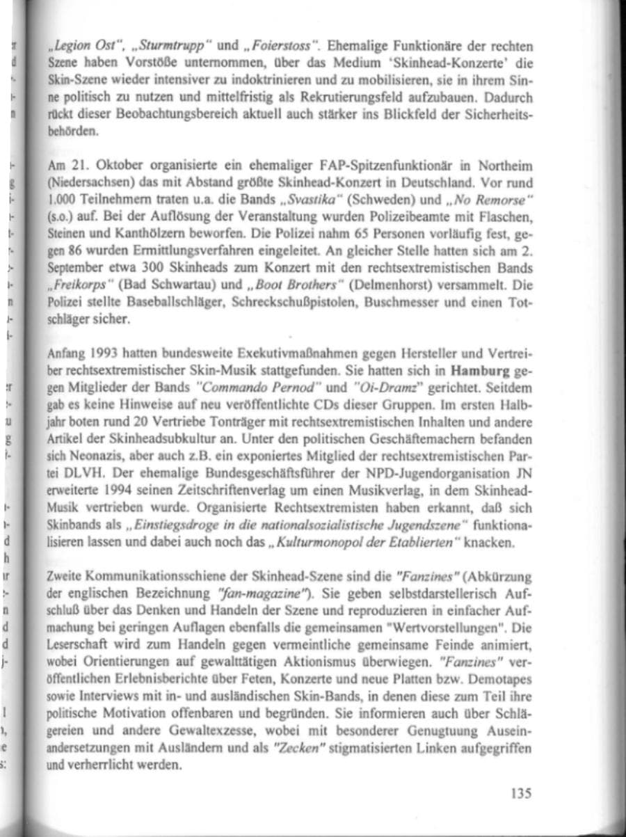 Seite 140 des Verfassungsschutzbericht 1995 Hamburg