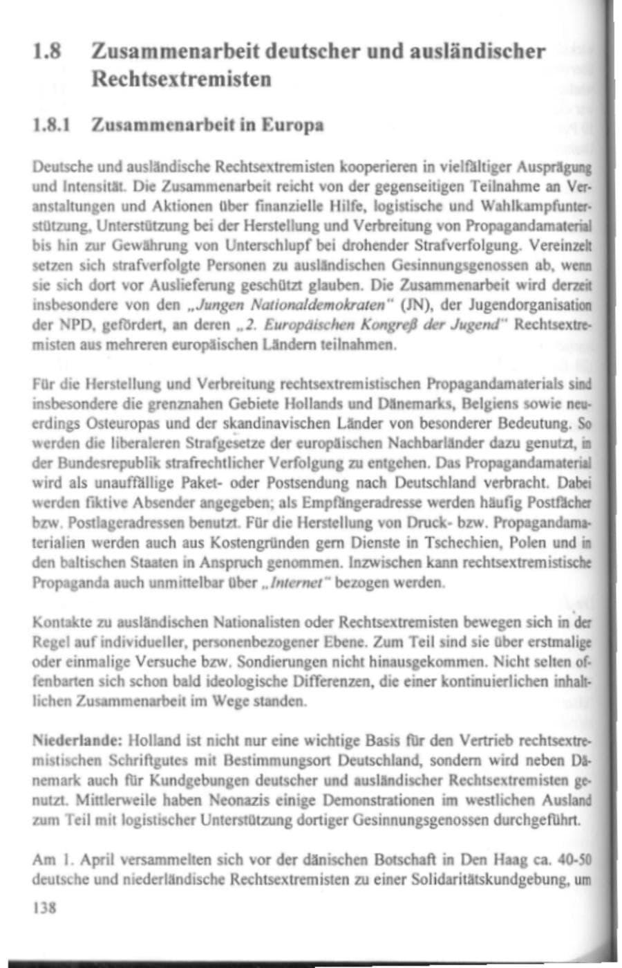 Seite 143 des Verfassungsschutzbericht 1995 Hamburg
