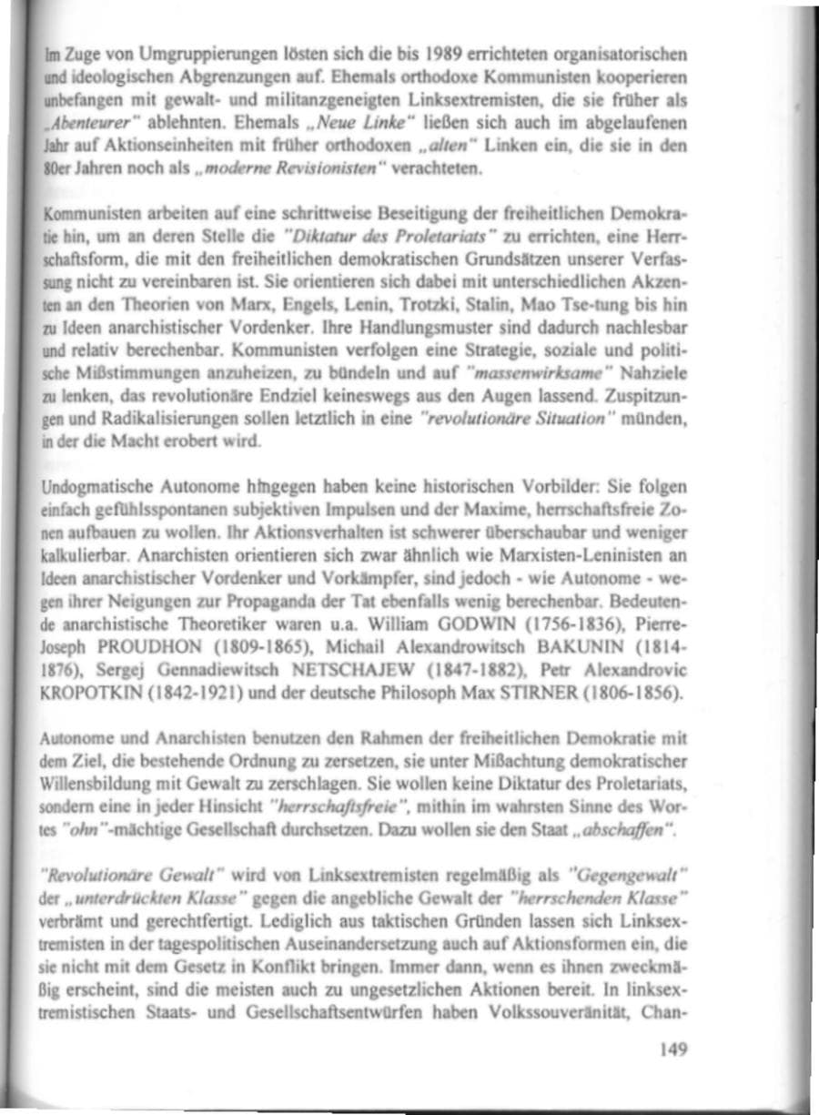 Seite 154 des Verfassungsschutzbericht 1995 Hamburg