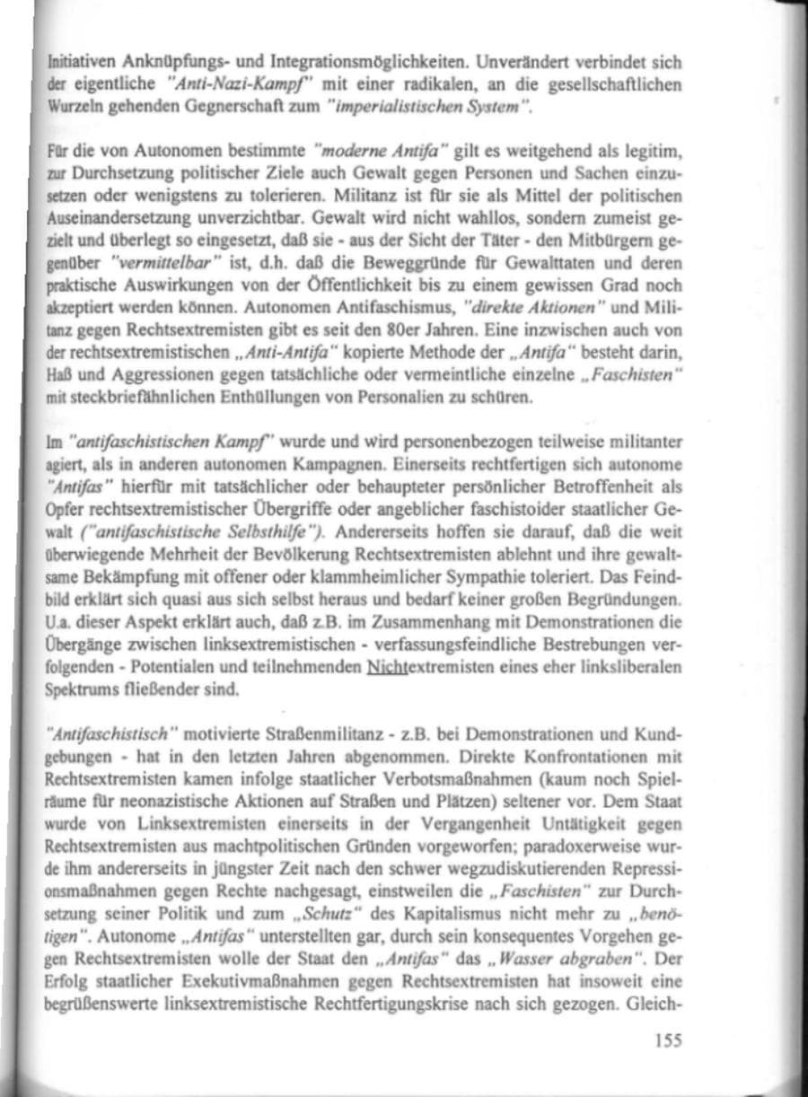 Seite 160 des Verfassungsschutzbericht 1995 Hamburg