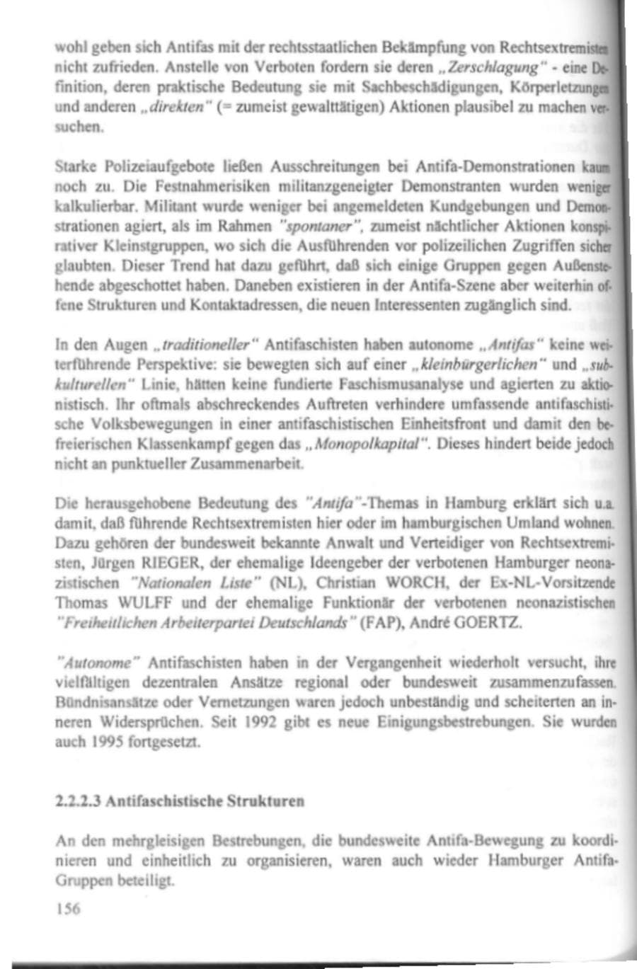 Seite 161 des Verfassungsschutzbericht 1995 Hamburg
