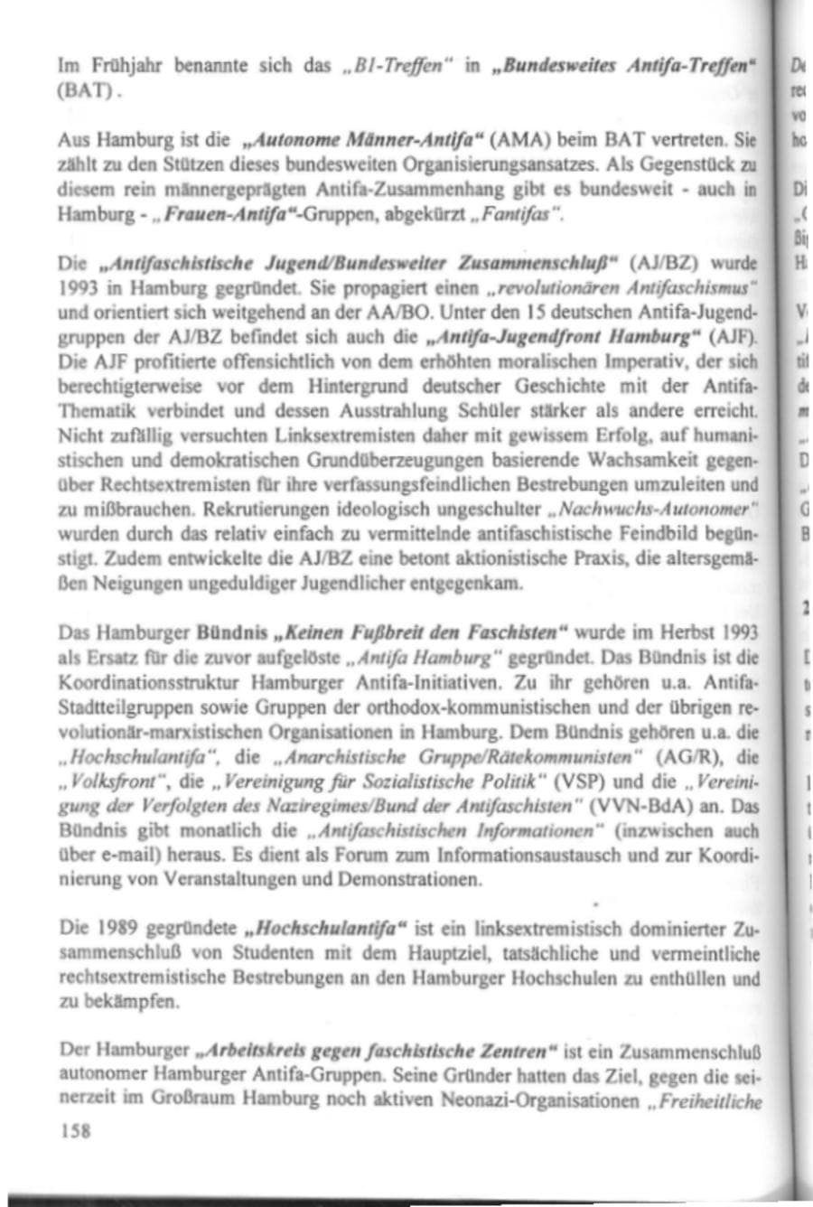 Seite 163 des Verfassungsschutzbericht 1995 Hamburg
