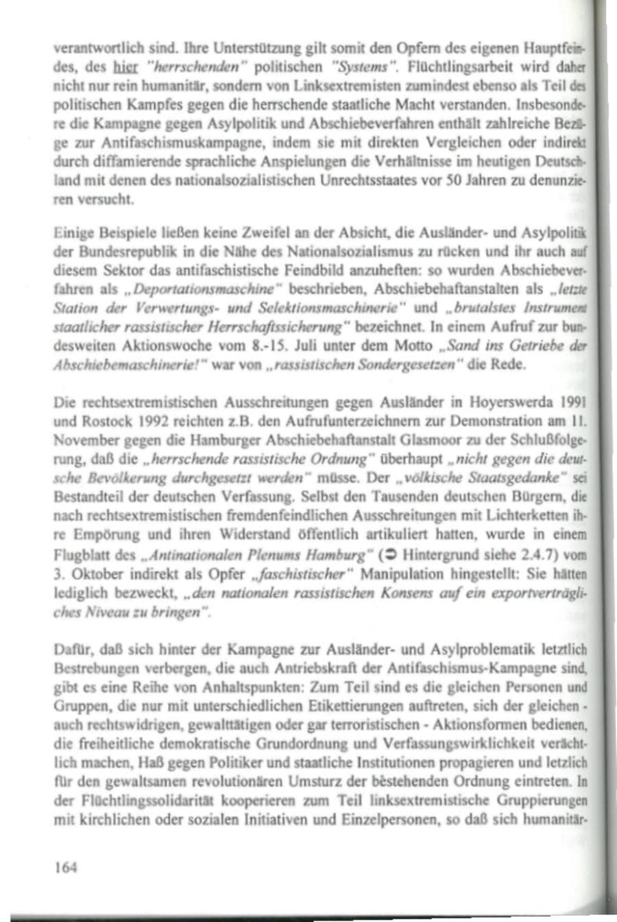 Seite 169 des Verfassungsschutzbericht 1995 Hamburg