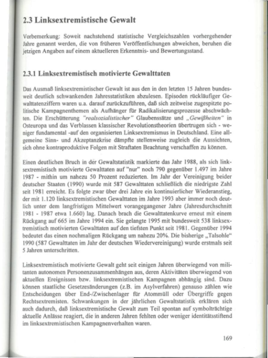 Seite 174 des Verfassungsschutzbericht 1995 Hamburg