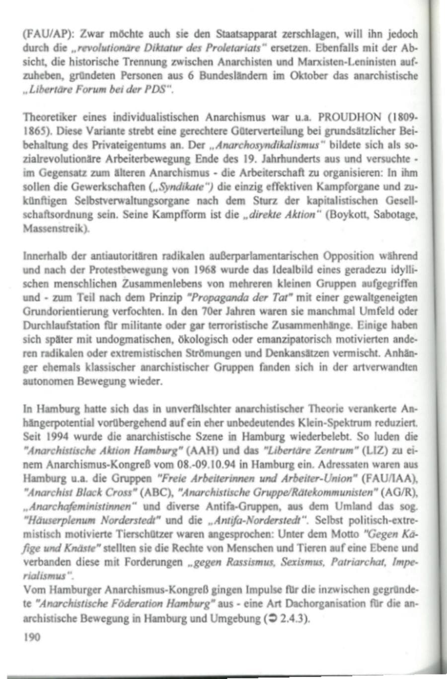 Seite 195 des Verfassungsschutzbericht 1995 Hamburg