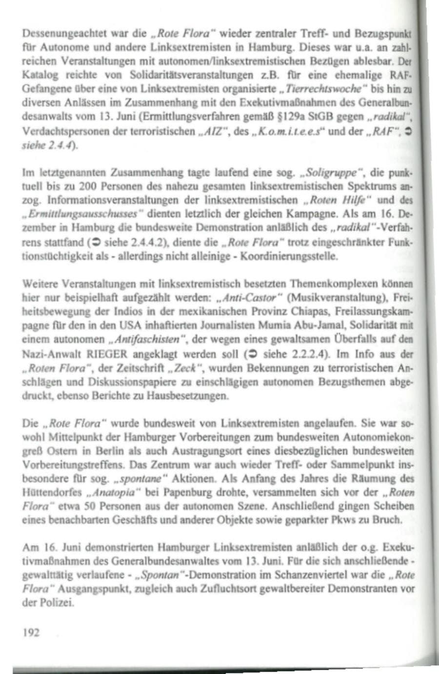 Seite 197 des Verfassungsschutzbericht 1995 Hamburg