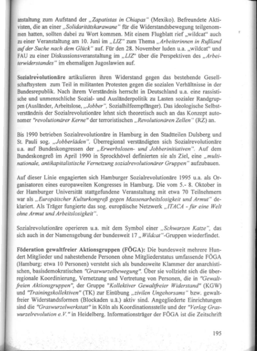 Seite 200 des Verfassungsschutzbericht 1995 Hamburg