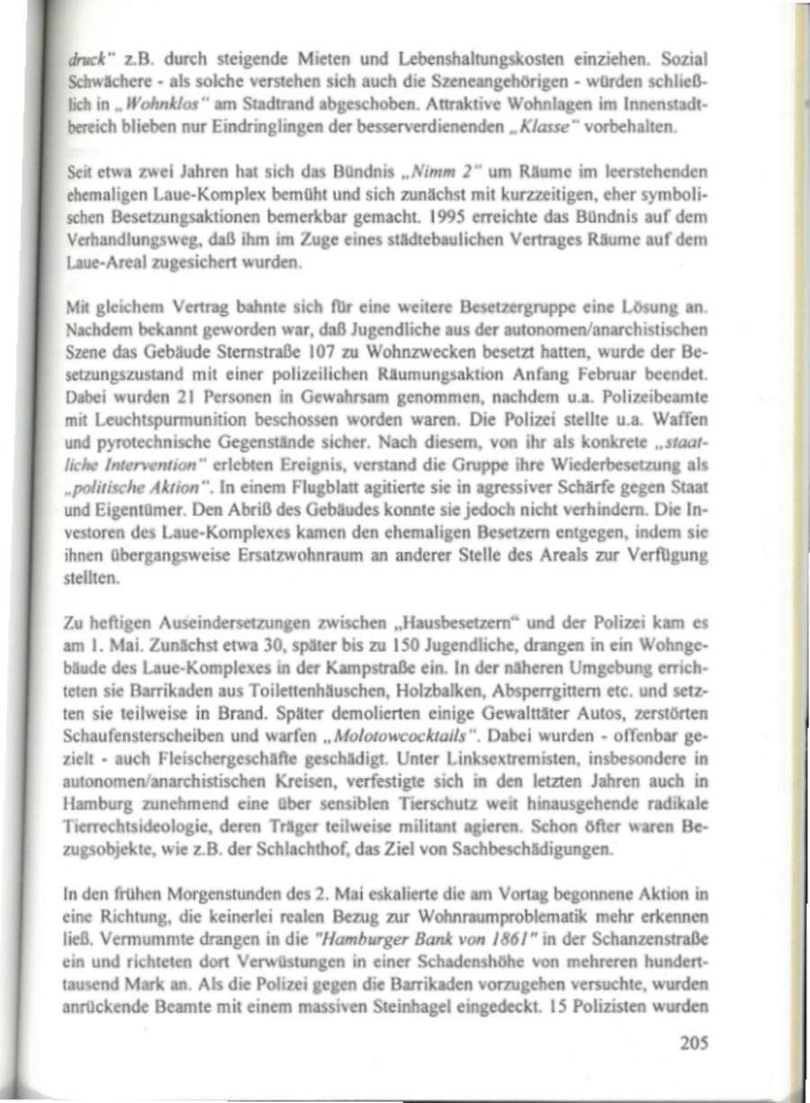 Seite 210 des Verfassungsschutzbericht 1995 Hamburg