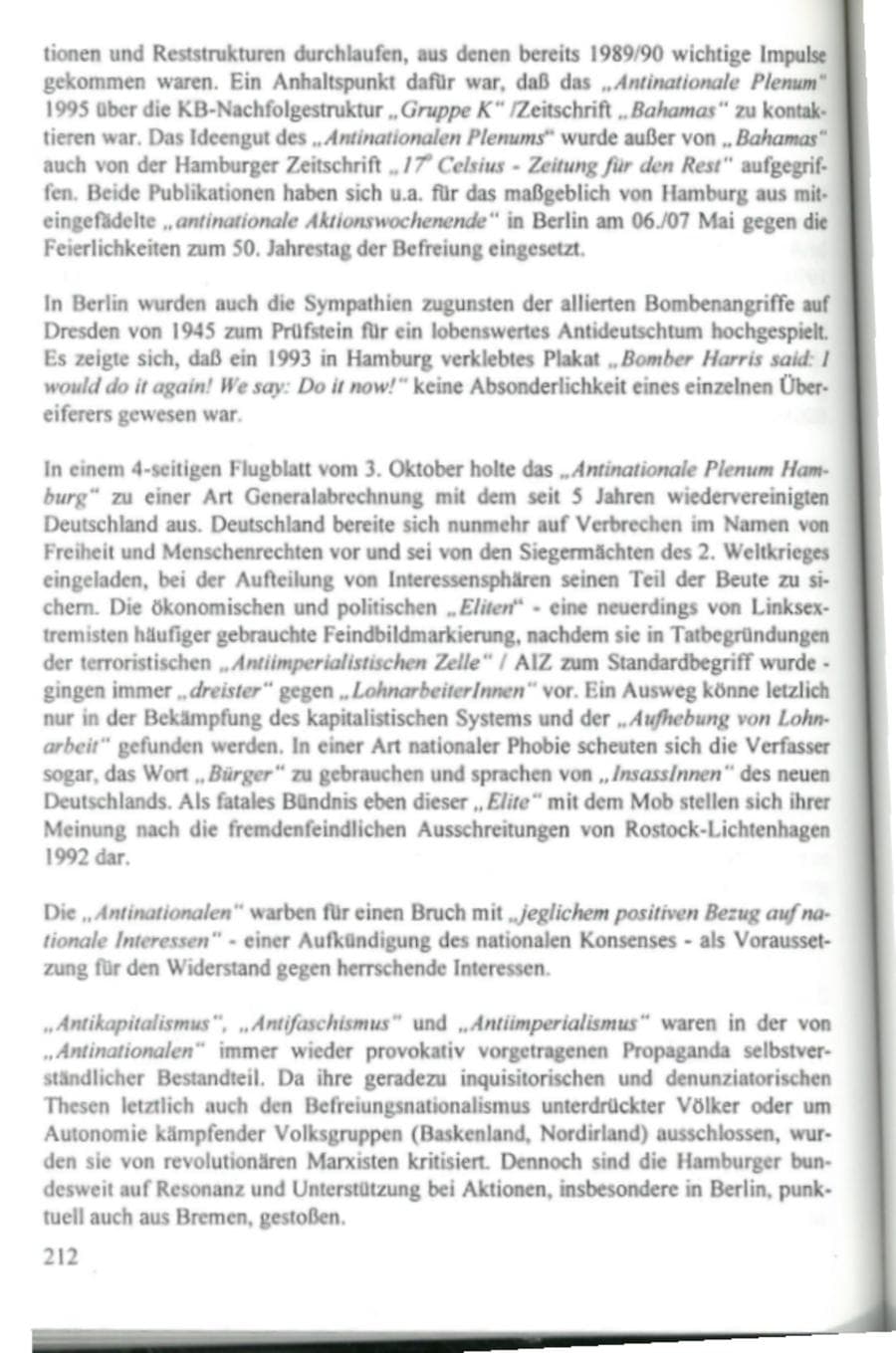 Seite 217 des Verfassungsschutzbericht 1995 Hamburg