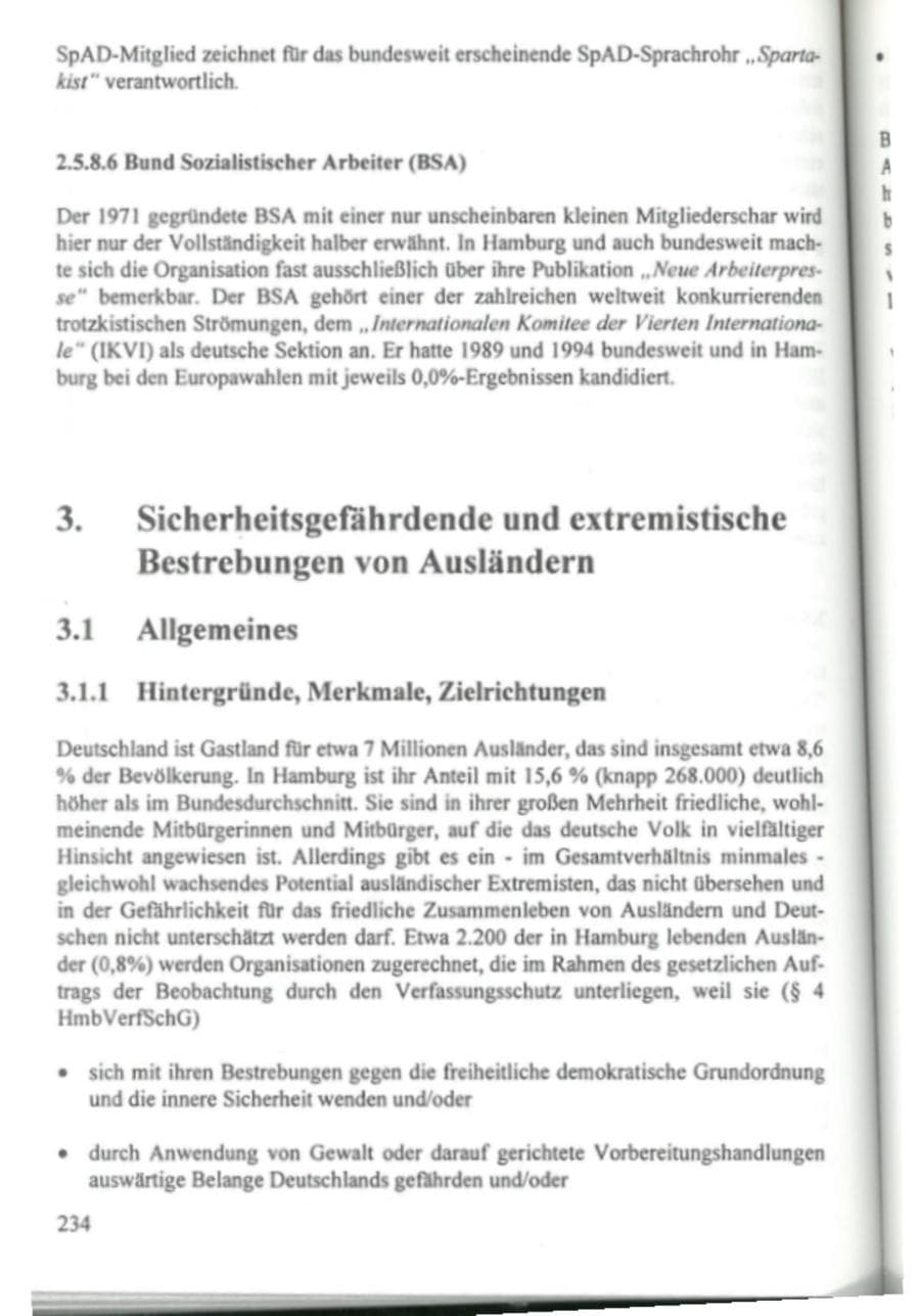Seite 239 des Verfassungsschutzbericht 1995 Hamburg
