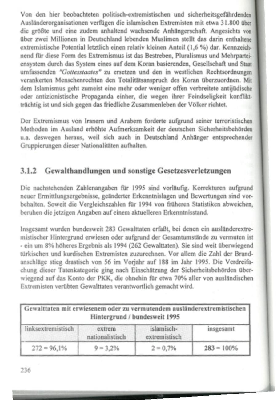 Seite 241 des Verfassungsschutzbericht 1995 Hamburg