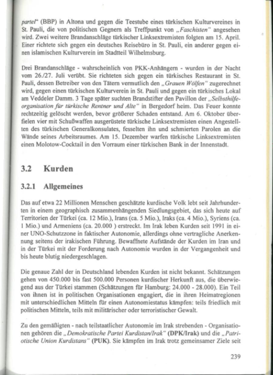 Seite 244 des Verfassungsschutzbericht 1995 Hamburg