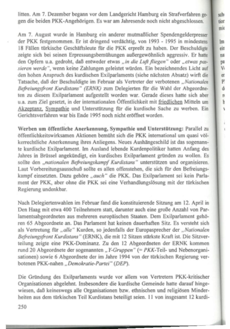 Seite 255 des Verfassungsschutzbericht 1995 Hamburg