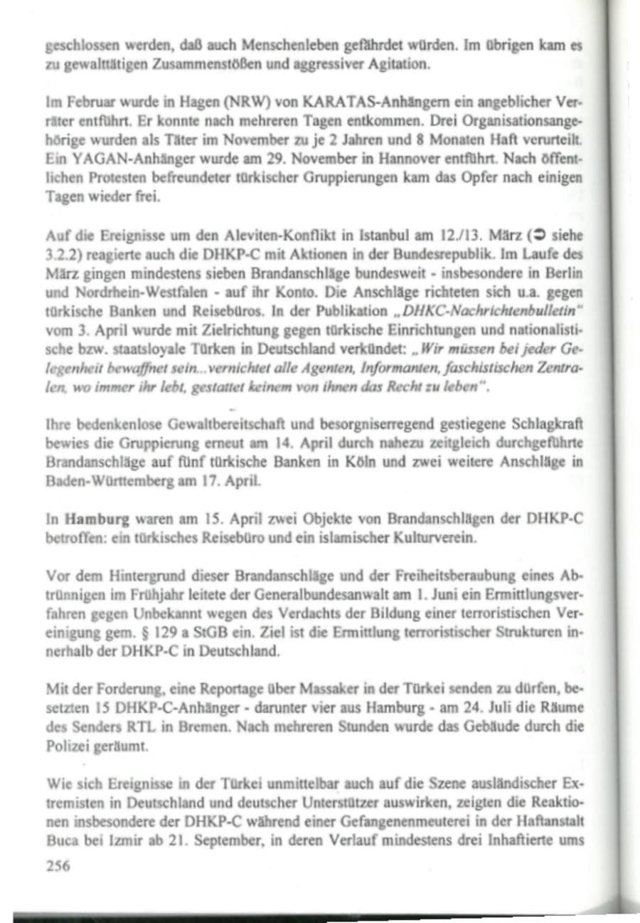 Seite 261 des Verfassungsschutzbericht 1995 Hamburg